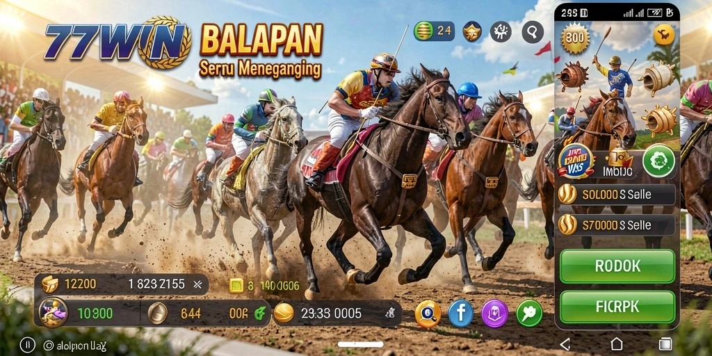 Screenshot gameplay 77WIN menampilkan aksi balapan seru.