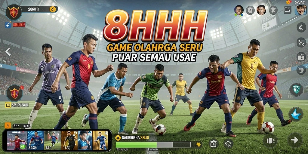 Screenshot utama 8HHH menampilkan aksi olahraga yang mendebarkan.