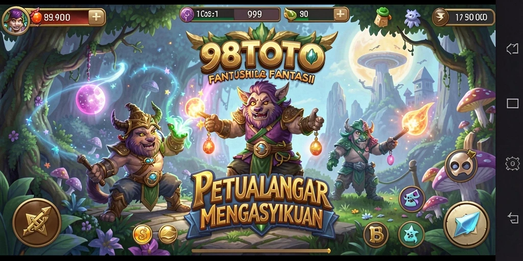 Screenshot 98TOTO menampilkan aksi seru dalam pertempuran RPG.
