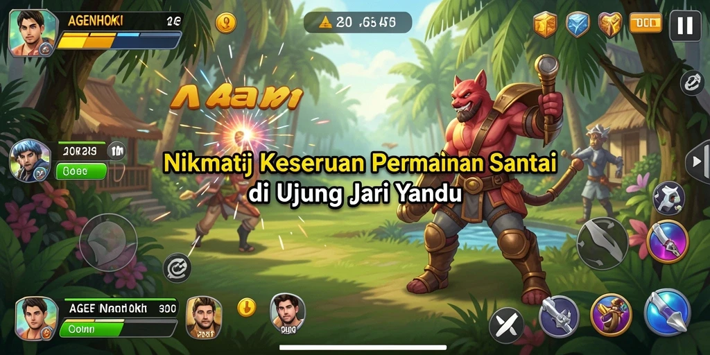 Tampilan gameplay AGENHOKI dengan elemen casual yang menghibur.