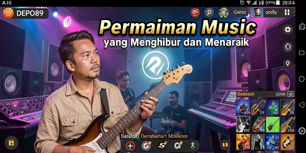 Tangkapan layar DEPO89 menunjukkan gameplay seru dalam musik.
