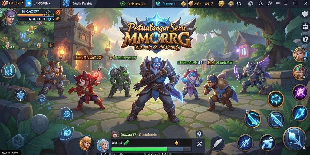 Screenshot GACOR77 memperlihatkan aksi seru dalam gameplay MMORPG.