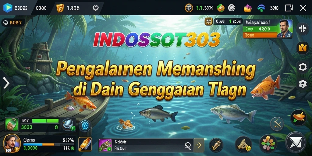 Tampilan gameplay menarik di INDOSLOT303 dengan aksi memancing seru.