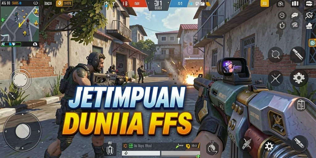 Screenshot utama JKT303 menampilkan aksi seru dalam gameplay FPS.