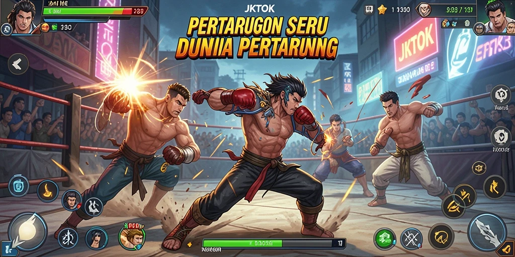 Tampilan pertarungan epik dalam gameplay JKTOK.
