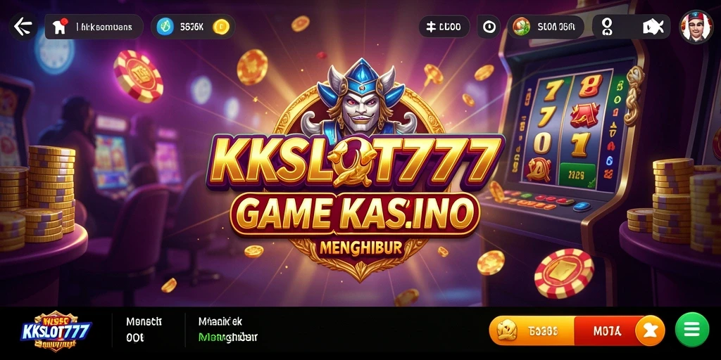 Screenshot KKSLOT777 menampilkan gameplay kasino yang mendebarkan.