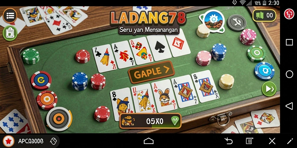 Tampilan gameplay menarik dari LADANG78 saat bermain Gaple.