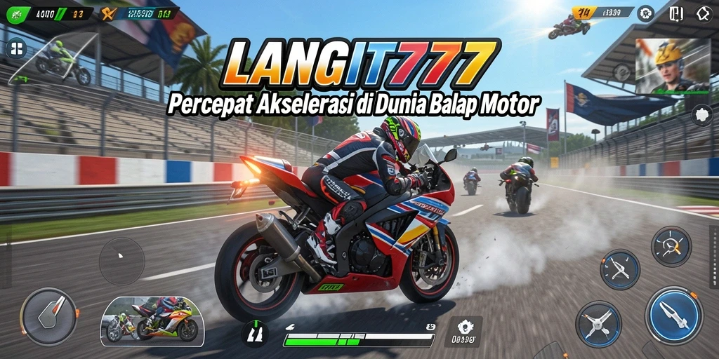 Screenshot LANGIT777 menampilkan aksi balapan motor yang mendebarkan.