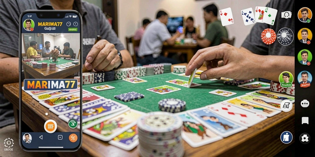 Tampilan menarik dari gameplay Gaple di MARIMA77.