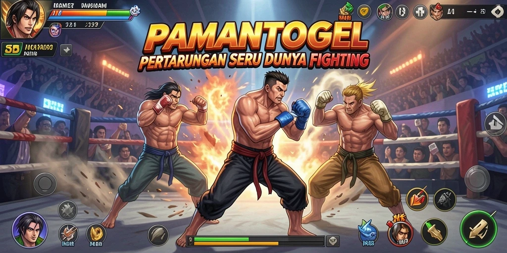 Gameplay intens di PAMANTOGEL dengan pertarungan seru antara karakter.