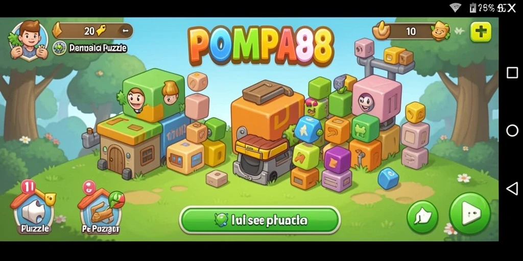 Tampilan gameplay POMPA88 yang menarik dan penuh tantangan Puzzle.