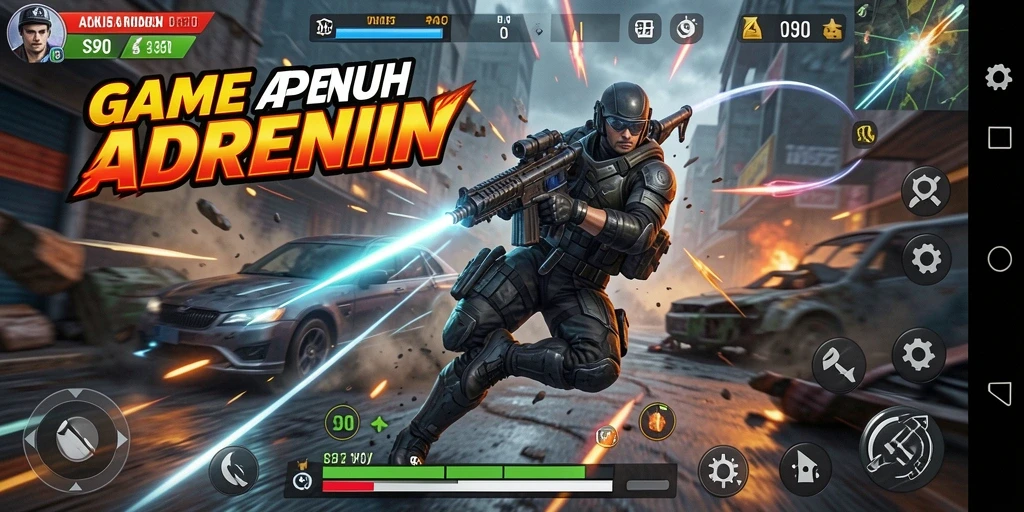 Screenshot gameplay S80 menunjukkan aksi seru di medan pertempuran.