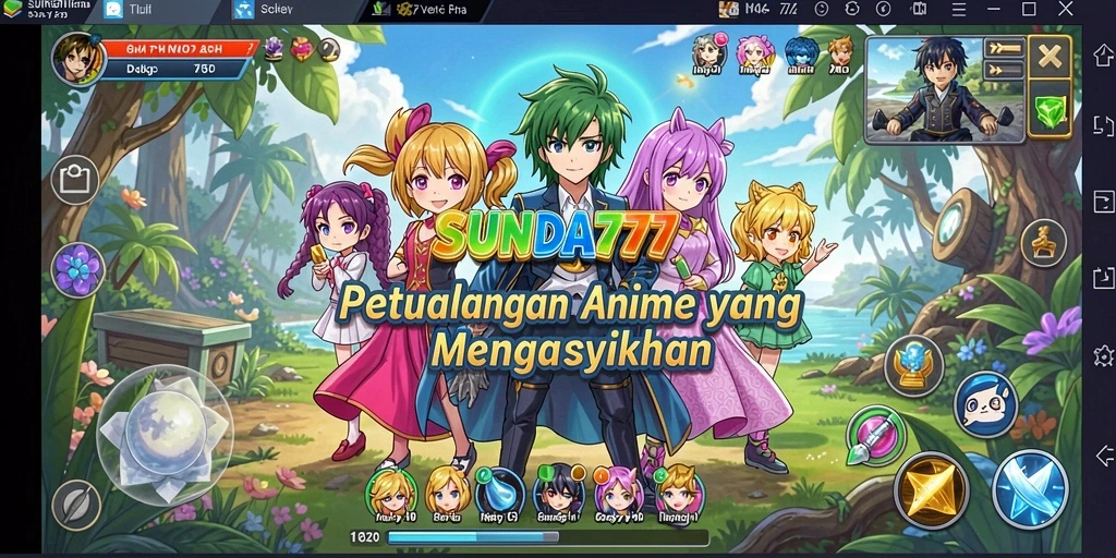 Tampilan gameplay SUNDA777 yang penuh aksi dan karakter anime yang menarik.