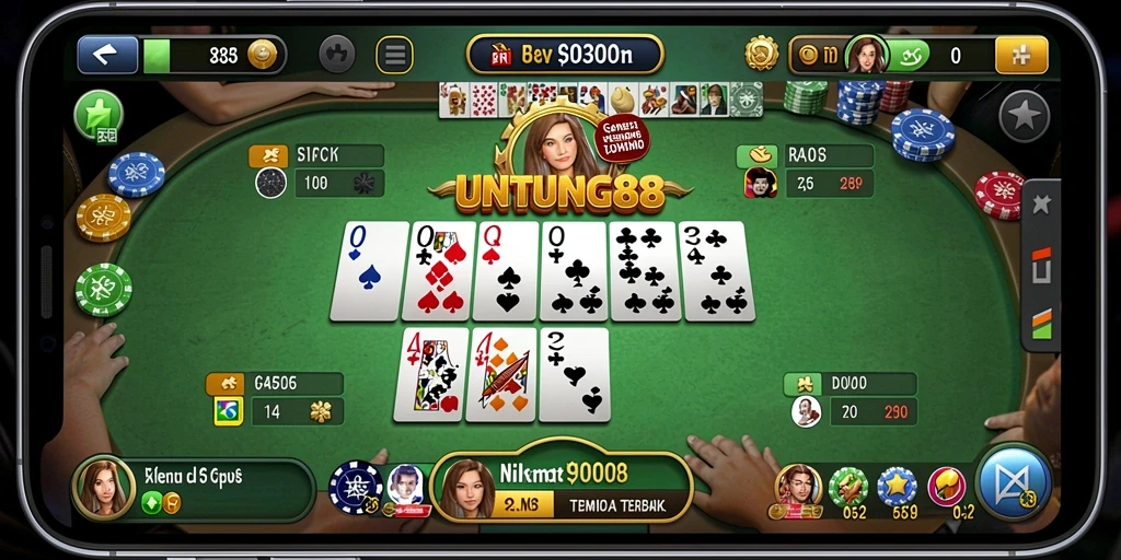 Screenshot UNTUNG88 menampilkan gameplay seru permainan Domino.