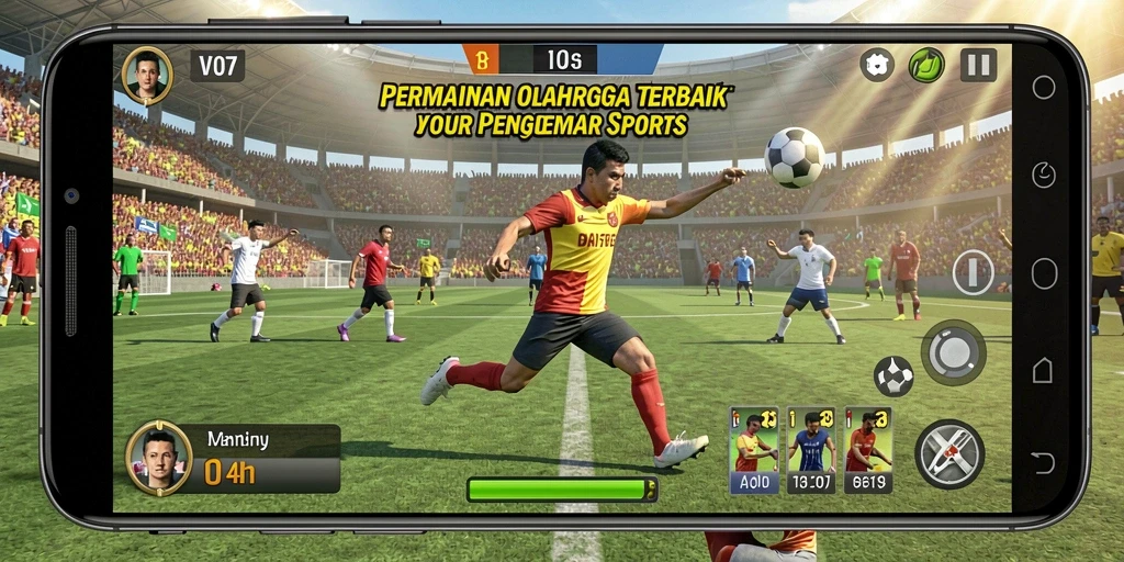 Gameplay V07 yang menampilkan aksi seru olahraga.